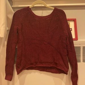 Brandy Melville Cropped burgundy sweater.
